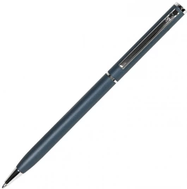 Ручка металлическая шариковая B1 Slim Silver, синяя матовая с серебристым