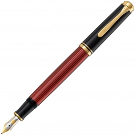 Ручка перьевая Pelikan Souveraen M 600 (PL928655) Black Red GT F перо золото 14K покрытое родием подар.кор.