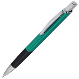 Ручка металлическая шариковая B1 Square, зелёная с серебристым