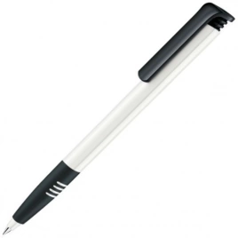 Шариковая ручка Senator Super-Hit Basic Polished Soft grip, белая с чёрным