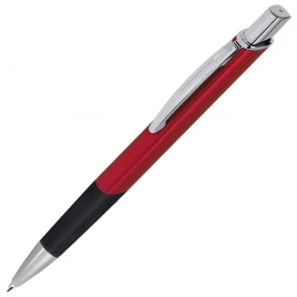 Ручка металлическая шариковая B1 Square, красная с серебристым