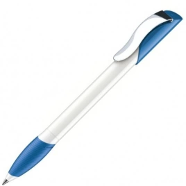 Шариковая ручка Senator Hattrix Polished Basic Soft grip zone Clip Metal, голубая