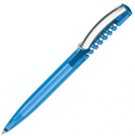 Шариковая ручка Senator New Spring Clear clip metal, голубая