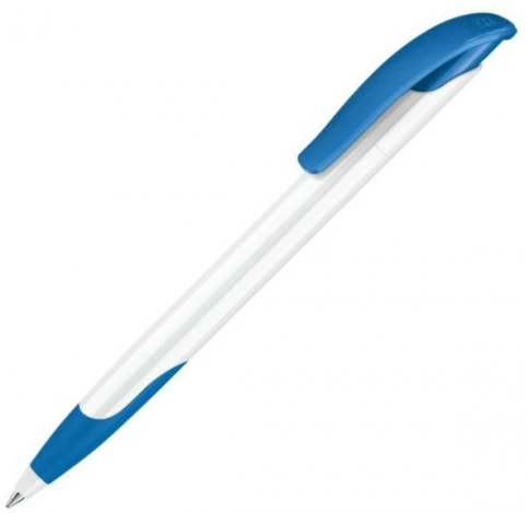 Шариковая ручка Senator Challenger Basic Polished Soft Grip, белая с голубым фото 1