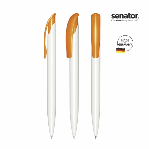 Шариковая ручка Senator Challenger Basic Polished, белая с оранжевым фото 2