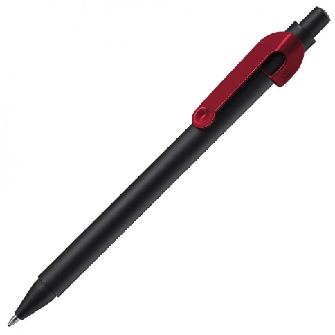Ручка металлическая шариковая B1 Snake, чёрная с бордовым фото 1