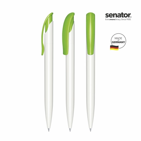Шариковая ручка Senator Challenger Basic Polished, белая с салатовым фото 2