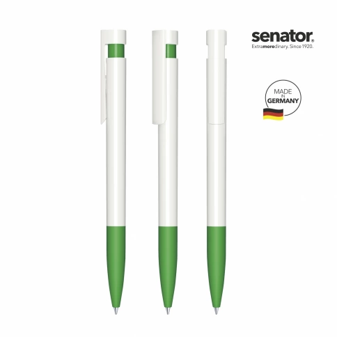 Шариковая ручка Senator Liberty Polished Basic Soft Grip, белая с зелёным фото 2