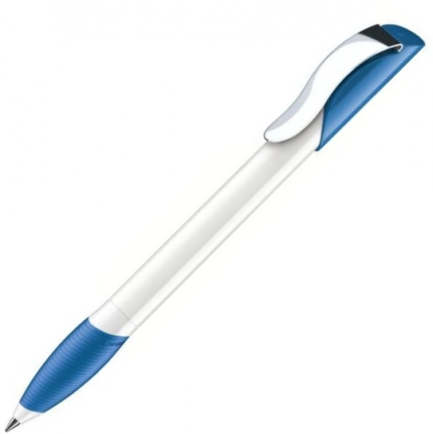Шариковая ручка Senator Hattrix Polished Basic Soft grip zone Clip Metal, голубая фото 1