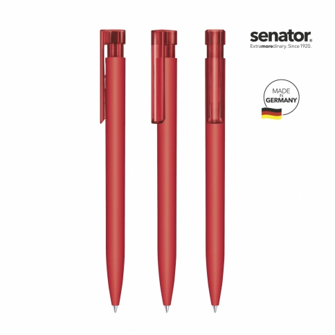 Шариковая ручка Senator Liberty Polished Soft Touch Clip Clear, красная фото 2
