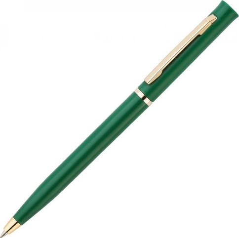 Ручка пластиковая шариковая Vivapens EUROPA GOLD, зелёная фото 1
