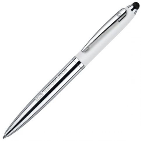 Шариковая ручка Senator Nautic Touch Pad Pen, серебристая с белым фото 1