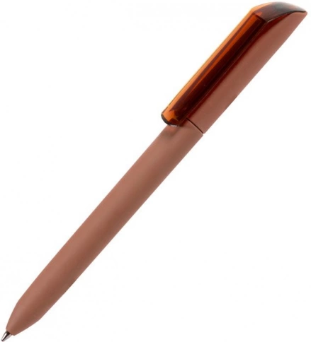 Шариковая ручка MAXEMA FLOW PURE, коричневая с прозрачным фото 1