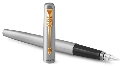 Ручка перьевая Parker Jotter Core F691 (2030948) Stainless Steel GT M перо сталь нержавеющая подар.кор. фото 3