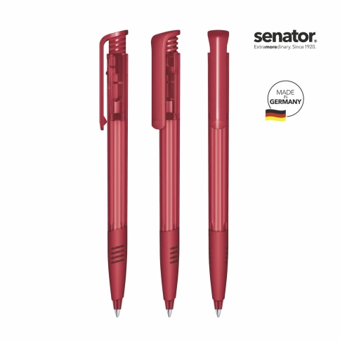 Шариковая ручка Senator Super Hit Clear Soft Grip Zone, красная фото 2