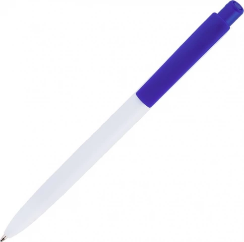 Ручка пластиковая шариковая Vivapens POLO, белая с синим фото 3