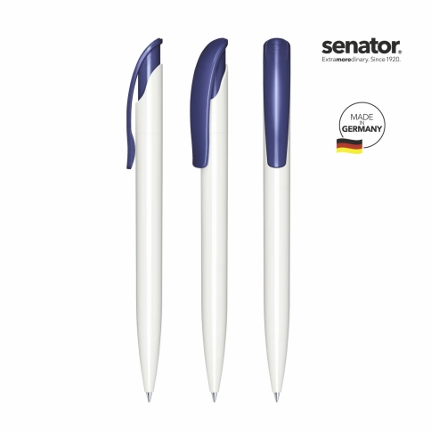 Шариковая ручка Senator Challenger Basic Polished, белая с тёмно-синим фото 2