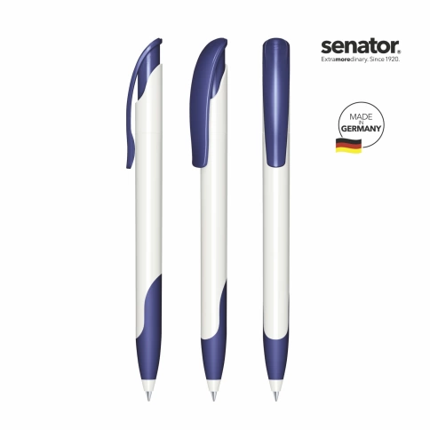 Шариковая ручка Senator Challenger Basic Polished Soft Grip, белая с синим фото 2