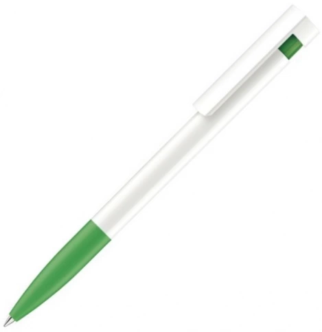 Шариковая ручка Senator Liberty Polished Basic Soft Grip, белая с зелёным фото 1