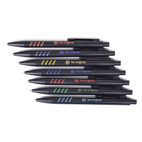 Ручка металлическая шариковая B1 Tatoo, чёрная с фиолетовым фото 3