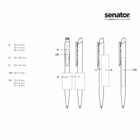 Шариковая ручка Senator Dart Basic Polished, белая с чёрным фото 3