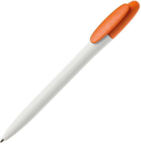 Шариковая ручка MAXEMA BAY, белая с оранжевым фото 1