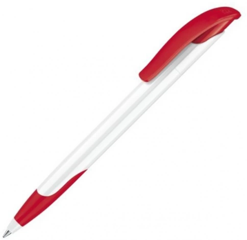 Шариковая ручка Senator Challenger Basic Polished Soft Grip, белая с красным фото 1