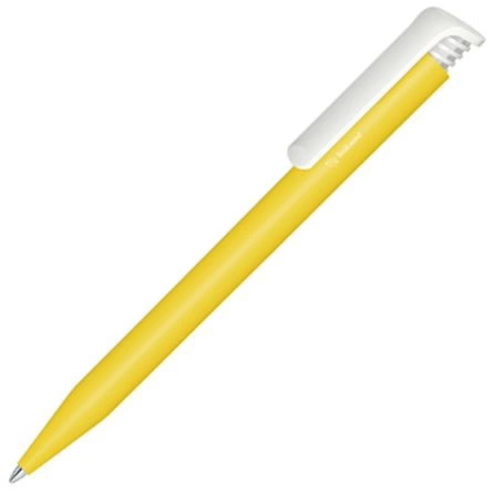 Шариковая ручка Senator Super-Hit Bio matt, жёлтая с белым фото 1