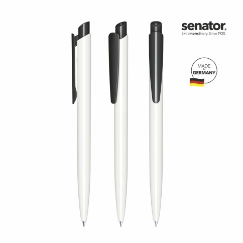 Шариковая ручка Senator Dart Basic Polished, белая с чёрным фото 2