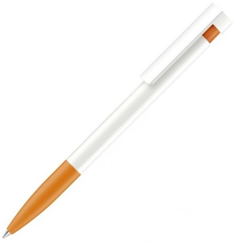 Шариковая ручка Senator Liberty Polished Basic Soft Grip, бело-оранжевая фото 1