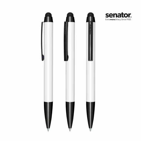 Шариковая ручка Senator Attract Stylus, белая с чёрная фото 2