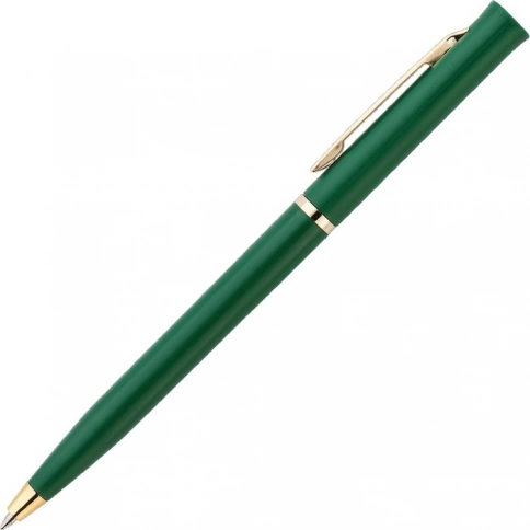 Ручка пластиковая шариковая Vivapens EUROPA GOLD, зелёная фото 2