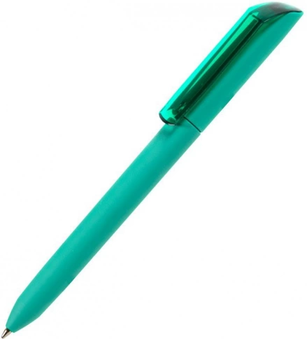 Шариковая ручка MAXEMA FLOW PURE, корпус цвета морской с прозрачным фото 1