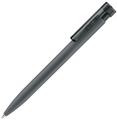 Шариковая ручка Senator Liberty Polished Soft Touch Clip Clear, серая фото 1