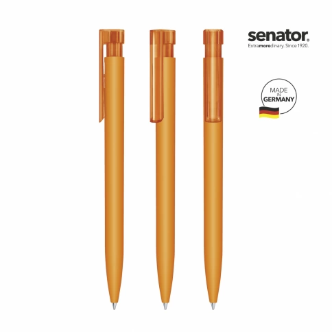 Шариковая ручка Senator Liberty Polished Soft Touch Clip Clear, оранжевая фото 2