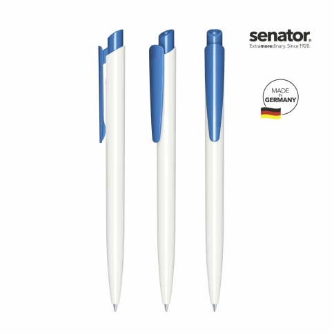 Шариковая ручка Senator Dart Basic Polished, белая с голубым фото 2