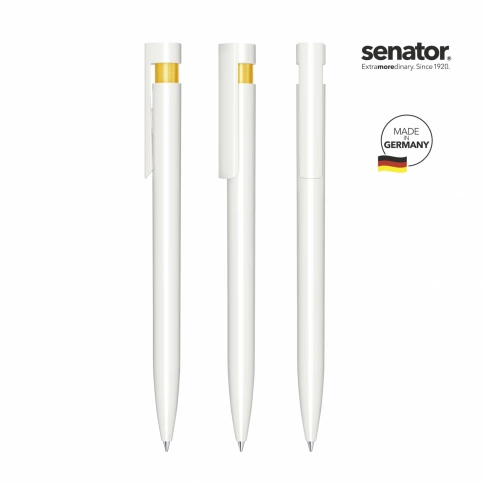 Шариковая ручка Senator Liberty Basic Polished, белая с жёлтым фото 2