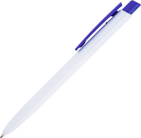 Ручка пластиковая шариковая Vivapens POLO, белая с синим фото 2