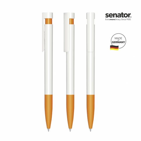 Шариковая ручка Senator Liberty Polished Basic Soft Grip, бело-оранжевая фото 2