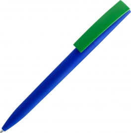 Ручка пластиковая шариковая Solke Zeta Soft Blue Mix, синяя с зелёным