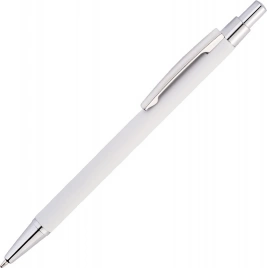 Ручка металлическая шариковая Vivapens MOTIVE, белая с серебристым