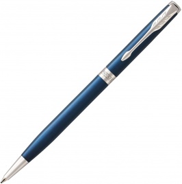 Ручка шариковая Parker Sonnet Core K439 Slim (1945365) LaqBlue CT M черные чернила подар.кор.