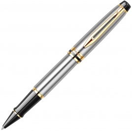 Ручка роллер Waterman Expert 3 (S0951980) Steel GT F черные чернила подар.кор.