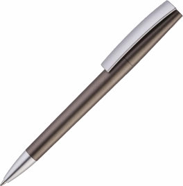Ручка пластиковая шариковая Vivapens ZETA METALLIC, графитовая с серебристым