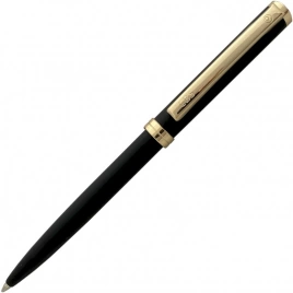 Шариковая ручка Senator DELGADO Matt Black CBS, чёрная с золотистыми деталями