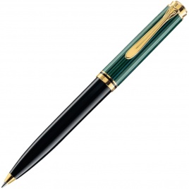 Ручка шариковая Pelikan Souveraen K 600 (PL980086) Black Green GT M черные чернила подар.кор.