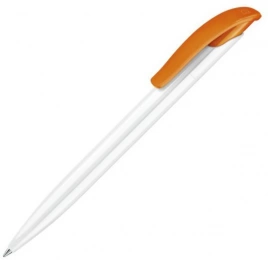 Шариковая ручка Senator Challenger Basic Polished, белая с оранжевым
