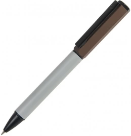 Ручка металлическая шариковая ручка B1 Bro, серая с коричневым