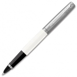 Ручка роллер Parker Jotter Original T60 (R2096908) белый/серебристый черные чернила подар.кор.