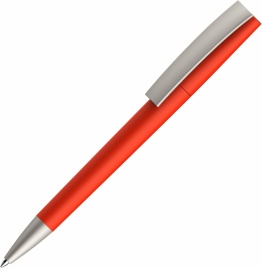 Ручка пластиковая шариковая Vivapens ZETA COLOR, оранжевая с серебристым